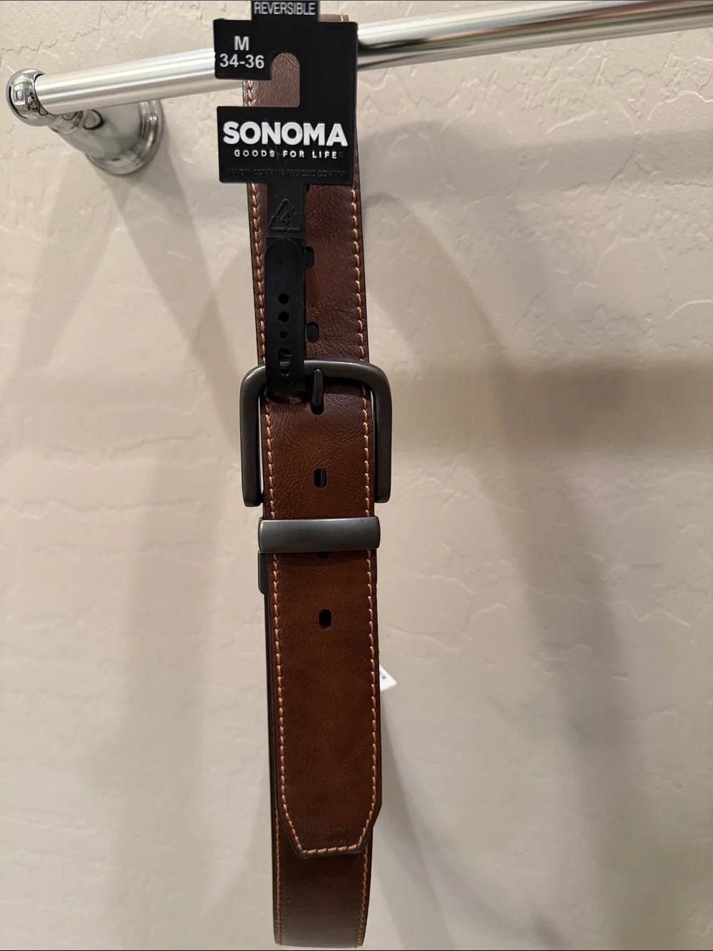 SONOMA Black Reversible Men's Belt with Gunmetal Buckle